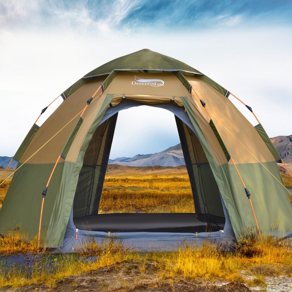 Outdoor Camping Dome - Desert&Fox 3-4 Person Dome Automatic Tent,