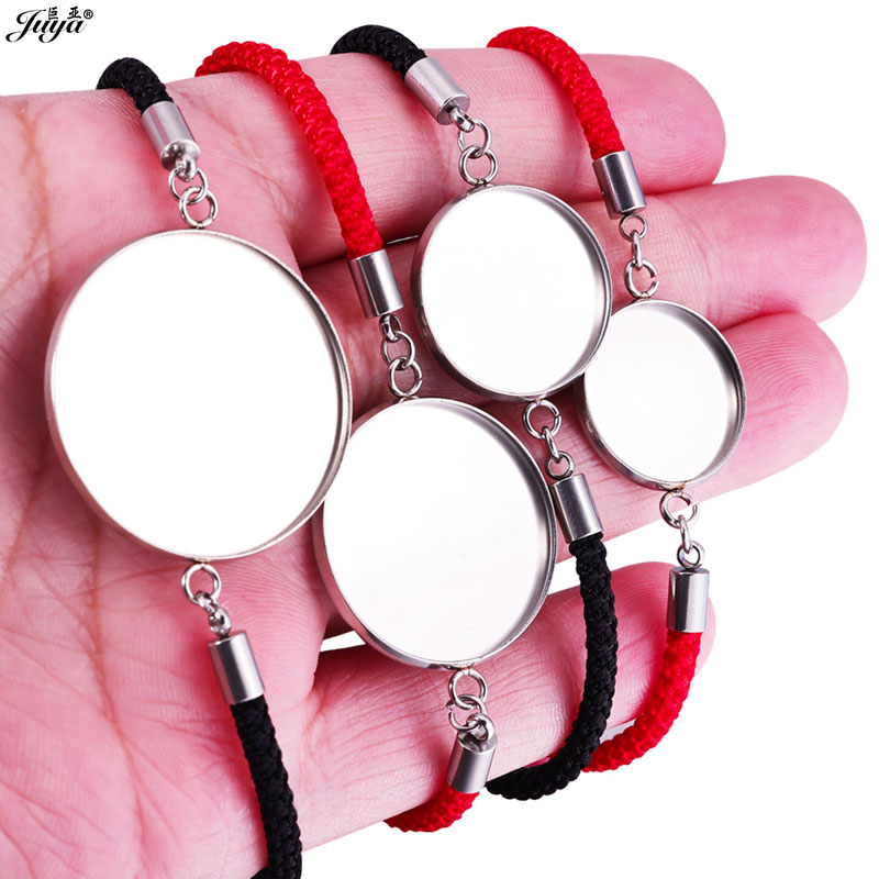 Paracord Bracelet - 4pcs/lot 18-30mm Stainless Steel Cabochon Bracelet