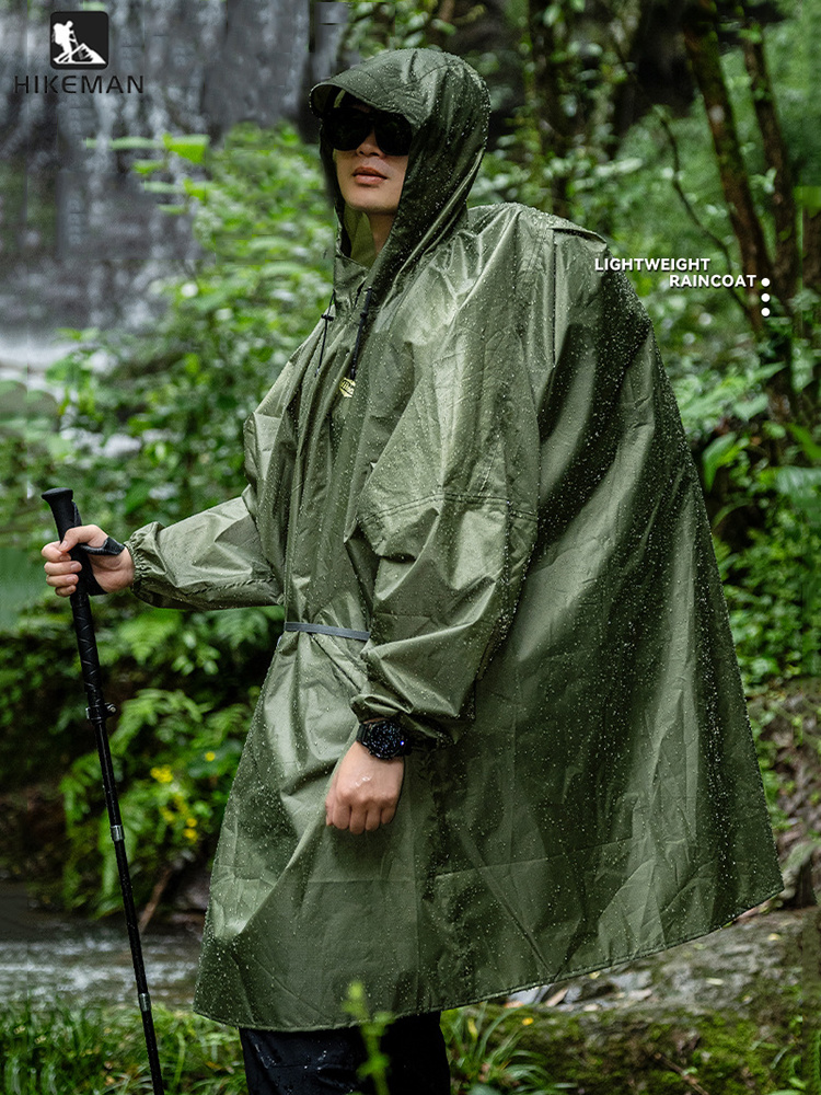 Outdoor Camping Jacket - Ultralight Zipper Raincoat 210T Polyester Waterproof