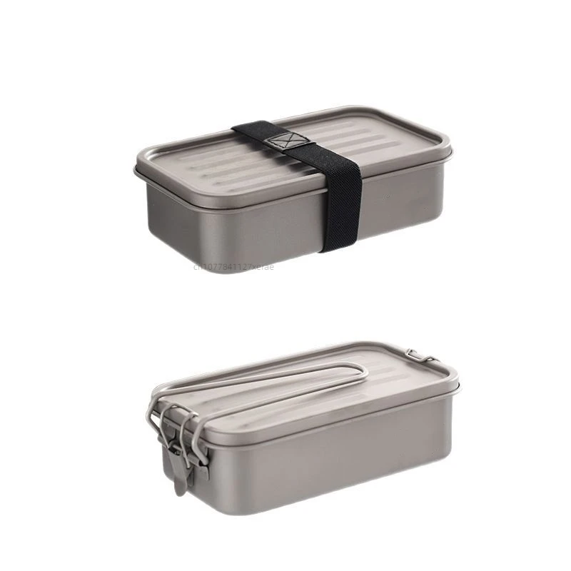 Outdoor Camping Meals - Outdoor Pure Titanium Square Lunch Box,