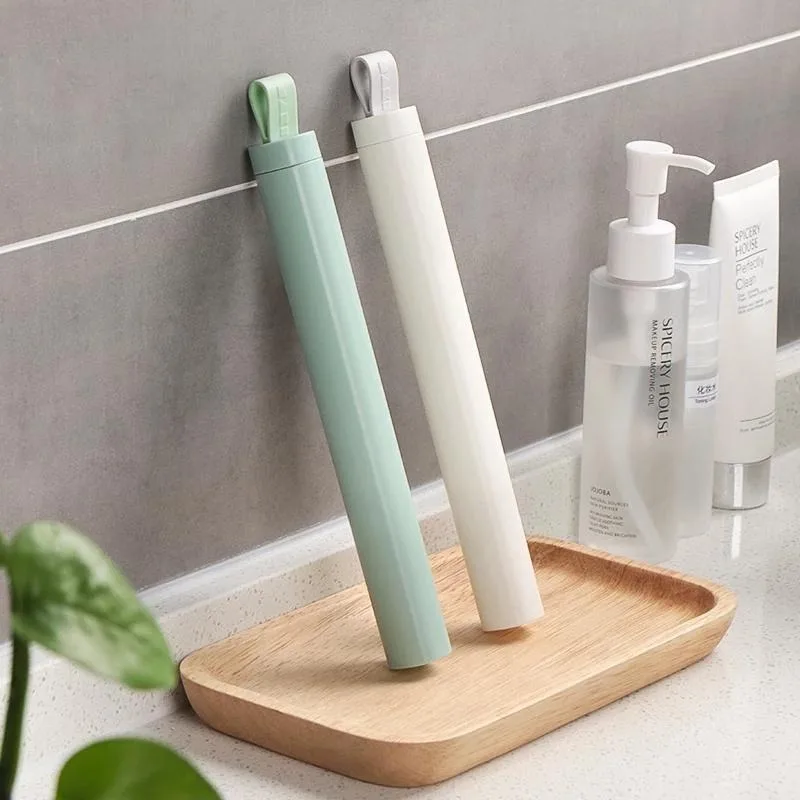 Outdoor Camping Bin - Portable Toothbrush Holder With Lid Suitable