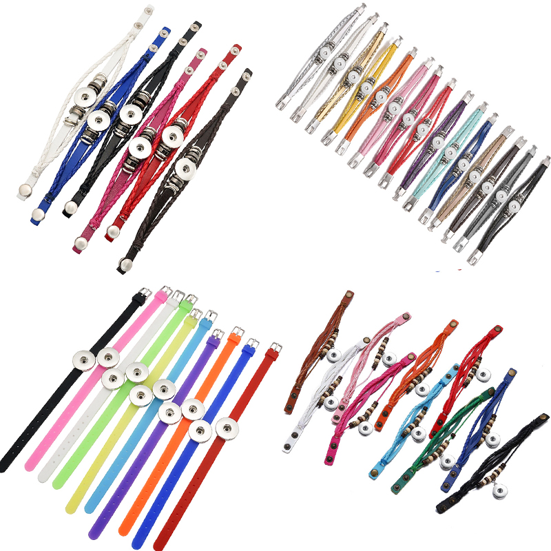 Paracord Bracelet - 10pcs Mixed Rope Leather Silicone Fashion