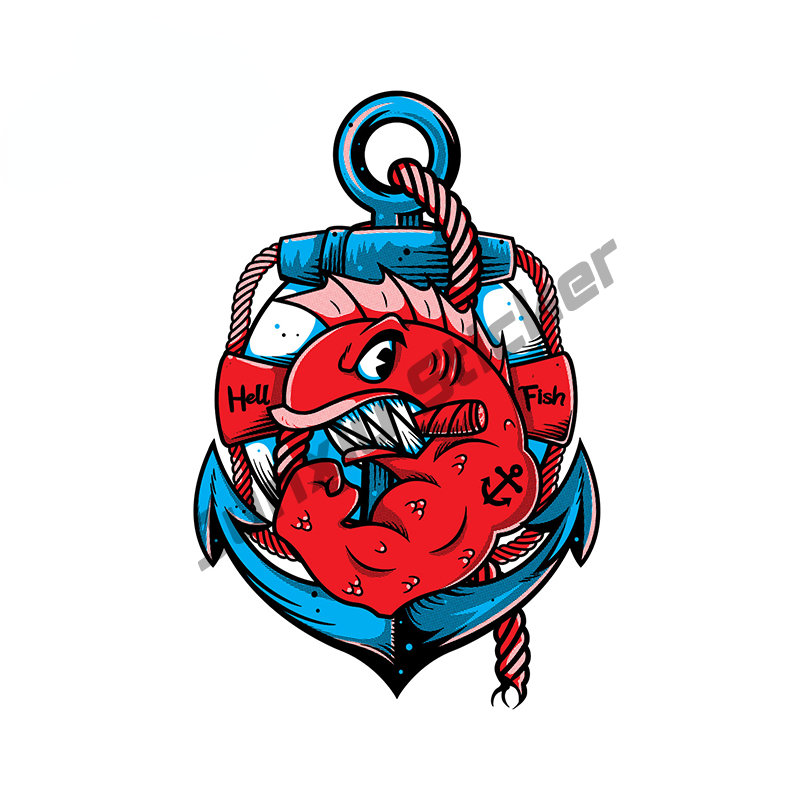 Hellfish Logo Vinyl Car Sticke - огляд і ціна Outdoor Camping Logo