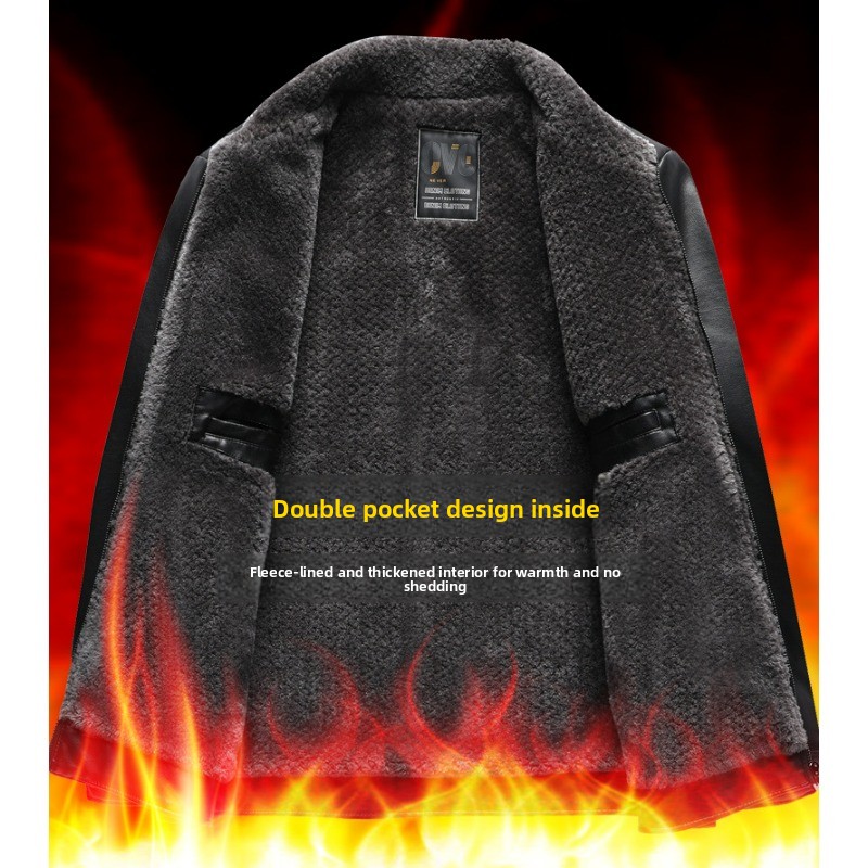 Men's Warm Leather Jacket Casu - огляд і ціна Outdoor Camping Jacket