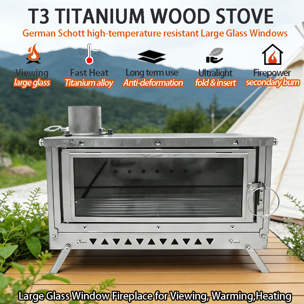 DANCHEL T3 Titanium Tent Stove - огляд і ціна Outdoor Camping Stove Wood