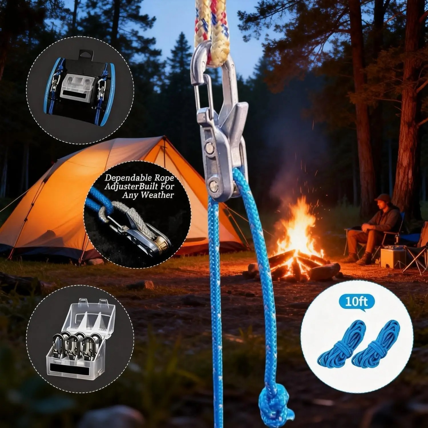 6Pcs Paracord Rope Tensioner K - огляд і ціна Outdoor Camping Guy