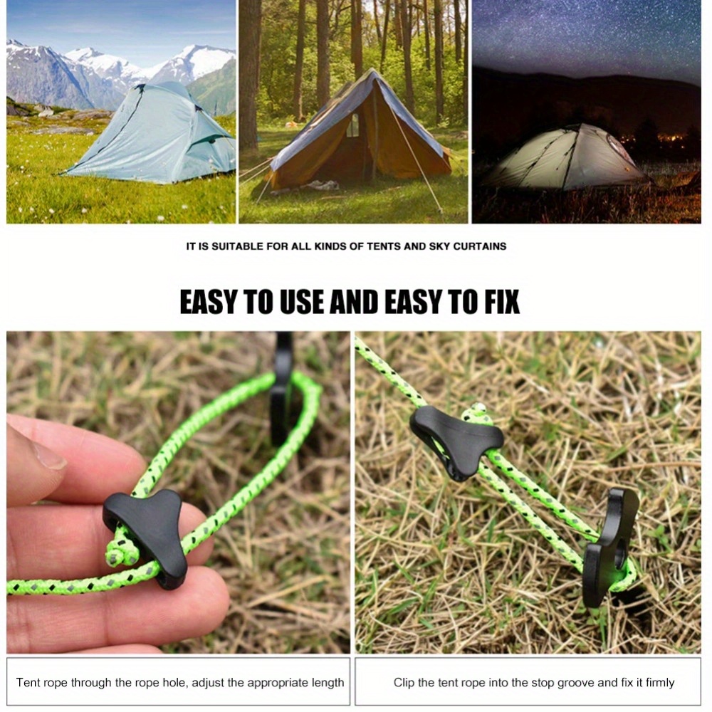 10pcs Camping Tent Rope Buckle - огляд і ціна Outdoor Camping Extension Cord