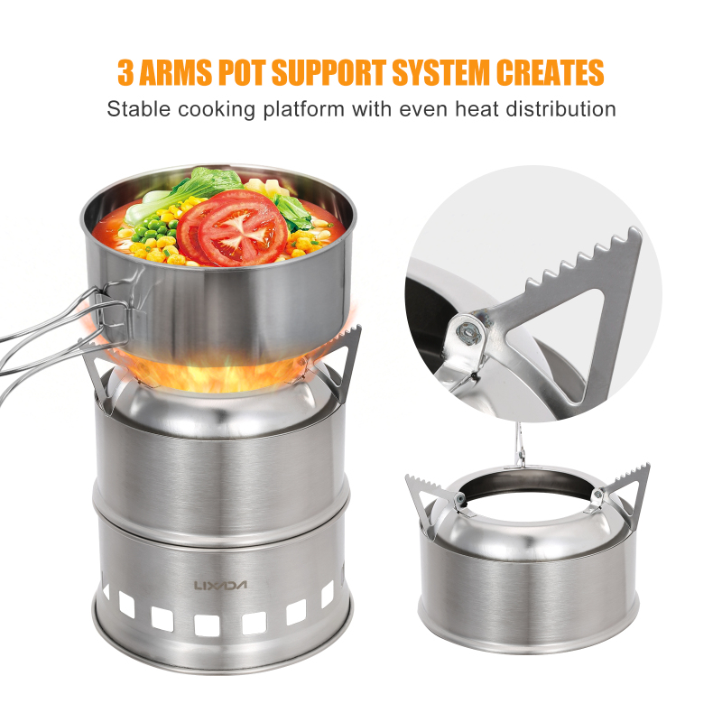 Lixada Stainless Steel Wood St - огляд і ціна Outdoor Camping Stove Wood