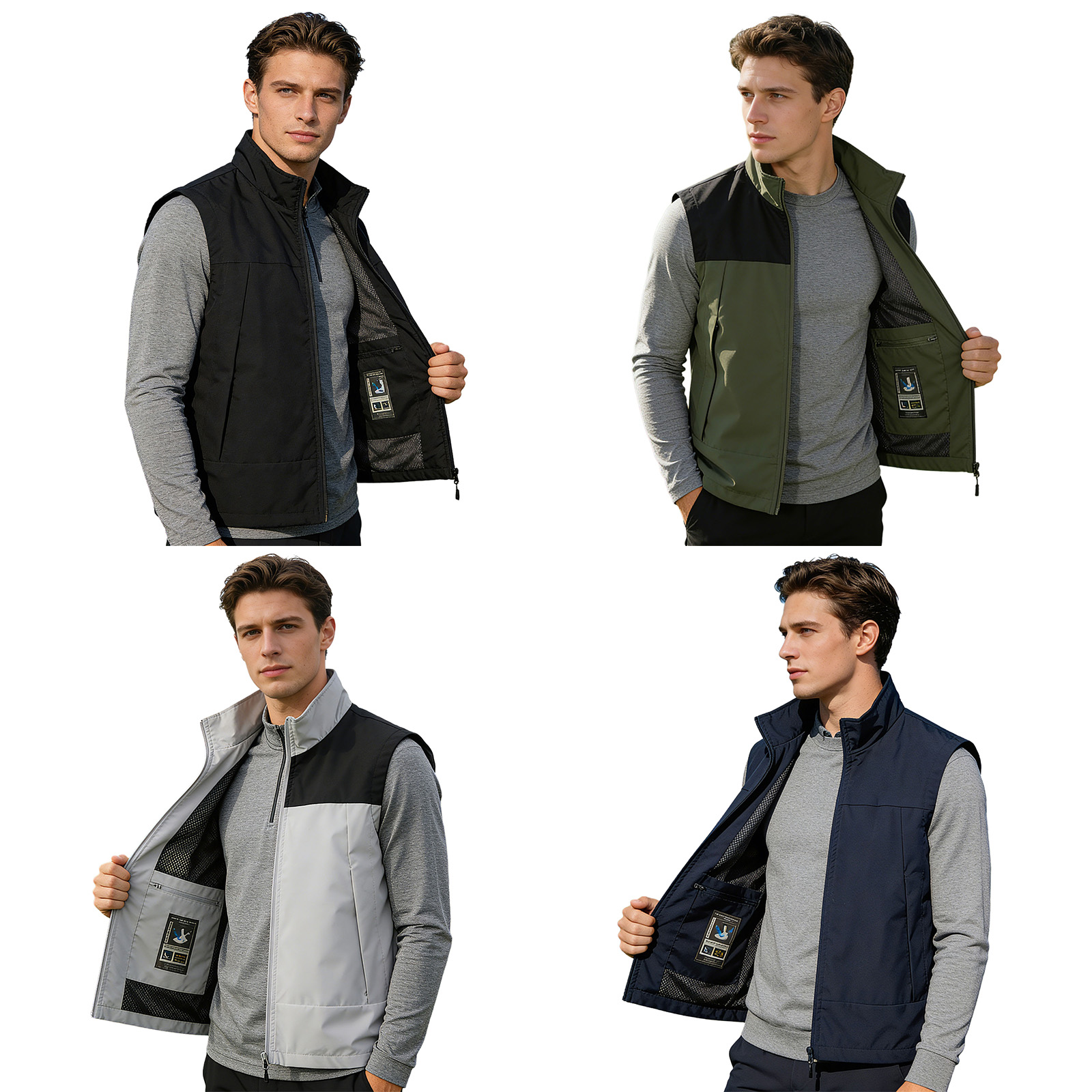 #M-5XL Men Golf Vest Stand Col - огляд і ціна Outdoor Camping Jacket